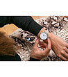Дамски сребрист часовник с каишка в цвят крем Denia-1 снимка