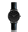 Дамски черен часовник с каишка с релеф Narina-0 снимка