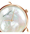 Розовoзлатист дамски часовник с бяла каишка с релеф Mia-2 снимка