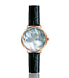 Розовoзлатист дамски часовник с ефектен циферблат и черна каишка Nila-0 снимка