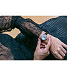 Розовoзлатист часовник с ефектен циферблат и кожена черна каишка Nila-1 снимка