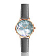 Розовoзлатист дамски часовник с ефектен циферблат и сива каишка Nila-0 снимка