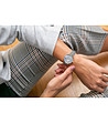 Розовoзлатист дамски часовник с ефектен циферблат и сива каишка Nila-1 снимка