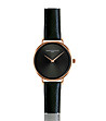 Розовозлатист дамски часовник с черна каишка Lenitta-0 снимка