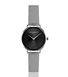 Сребрист дамски часовник с черен циферблат Lenitta-0 снимка