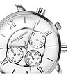 Дамски часовник хронограф в сребристо с бяла кожена каишка Ivy-2 снимка