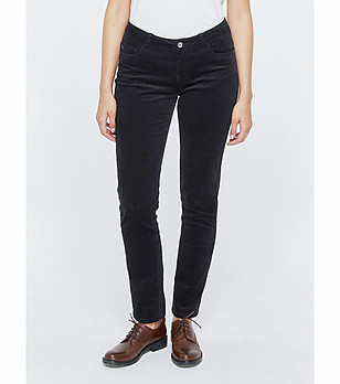 Черни дамски джинси - рипсено кадифе Katrina снимка