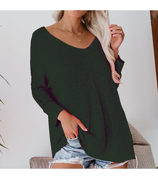 Тъмнозелен дамски пуловер Belita снимка