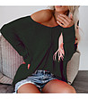 Тъмнозелен дамски пуловер Belita-2 снимка