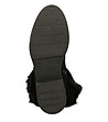 Черни дамски велурени ботуши с пух Amedia-4 снимка