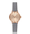 Дамски розовозлатист часовник със сива каишка Abena-0 снимка