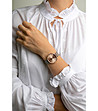 Дамски розовозлатист часовник със сива каишка Abena-1 снимка