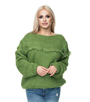 Зелен дамски пуловер Gladis снимка