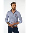 Синя памучна мъжка риза Rodrigues-0 снимка