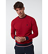 Мъжки памучен пуловер в червено и тъмносиньо Bruno-0 снимка