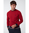 Мъжки памучен пуловер в червено и тъмносиньо Bruno-2 снимка