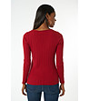 Червен дамски пуловер с памук Nicola-1 снимка