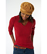 Червен дамски пуловер с памук Nicola-2 снимка