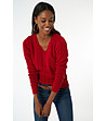 Мек дамски пуловер в червено Lorenza-2 снимка