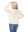 Ефектен дамски пуловер в цвят крем Modelia-1 снимка
