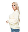 Ефектен дамски пуловер в цвят крем Modelia-2 снимка