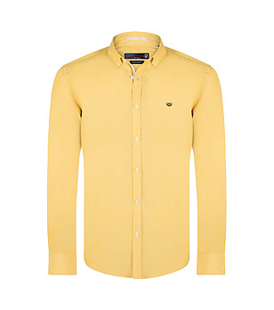 Мъжка памучна риза в жълто Hamlett снимка