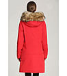 Дълго дамско зимно яке в червено Elvia-1 снимка