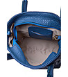 Дамска велурена чанта с ефектен релеф в синьо Fanny-3 снимка