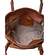 Дамска велурена чанта с ефектен релеф в цвят коняк Fanny-3 снимка