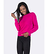 Топъл дамски пуловер в цвят циклама Marissa-4 снимка
