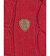Плетен мъжки памучен пуловер в червен нюанс Andrew-3 снимка