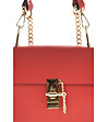 Малка червена дамска кожена чанта Tessi-3 снимка