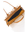 Дамска кожена чанта в цвят коняк Allie-3 снимка
