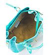 Велурена чанта с ефектни мотиви в нюанс на цвят тюркоаз Marlena-3 снимка