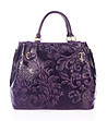 Виолетова велурена чанта с ефектни мотиви Marlena-1 снимка