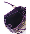 Виолетова велурена чанта с ефектни мотиви Marlena-3 снимка