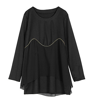 Черна дамска блуза с памук Evita снимка