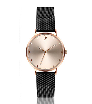 Дамски часовник в розовозлатисто и черно Simina снимка