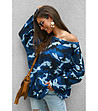 Дамска блуза с камуфлажен принт в сини нюанси Odilia-2 снимка