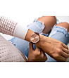 Розовозлатист дамски часовник с кафява каишка Kamisa-1 снимка