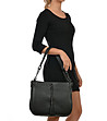 Елегантна дамска кожена черна чанта Ambala-0 снимка