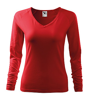 Памучна дамска блуза в червено Elegance снимка