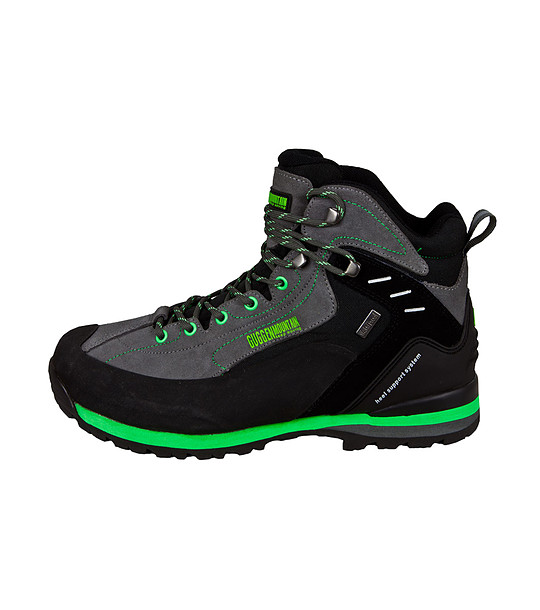 Туристически мъжки обувки в черно и зелено снимка