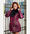 Дамско зимно яке в цвят бордо с вата-0 снимка