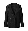 Черно дамско палто от еко каракул Silena-3 снимка