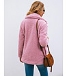 Розово дамско палто от еко каракул Silena-1 снимка