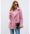 Розово дамско палто от еко каракул Silena-2 снимка