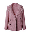 Розово дамско палто от еко каракул Silena-3 снимка