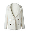 Бяло дамско палто от еко каракул Silena-3 снимка