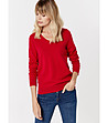 Червен дамски кашмирен пуловер Nara-0 снимка